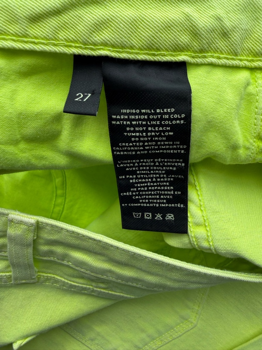 J BRAND SHORTS | Gracie High - Rise |  27 (4) | NWT | Neon / Highlighter Yellow - Picture 4 of 8